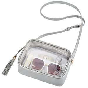 Clear Bag Stadium Events - 12X12X6, Clear Crossbody Purse With Leather XD